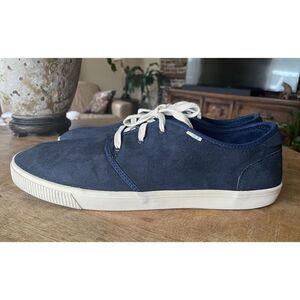 TOMS Men Carlo Casual Lace Up Sneakers- Navy GenuineSuede, US 11.5/ EUR 44.5